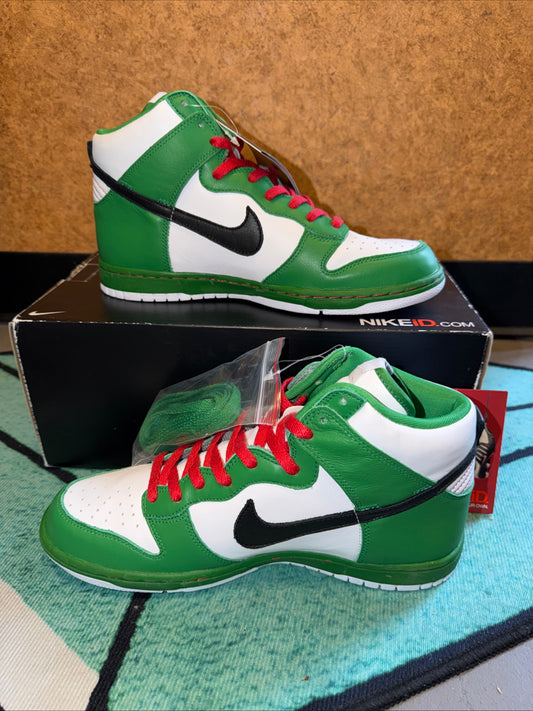 NEW DS - Size 10 - Nike Dunk High Id "Heineken"