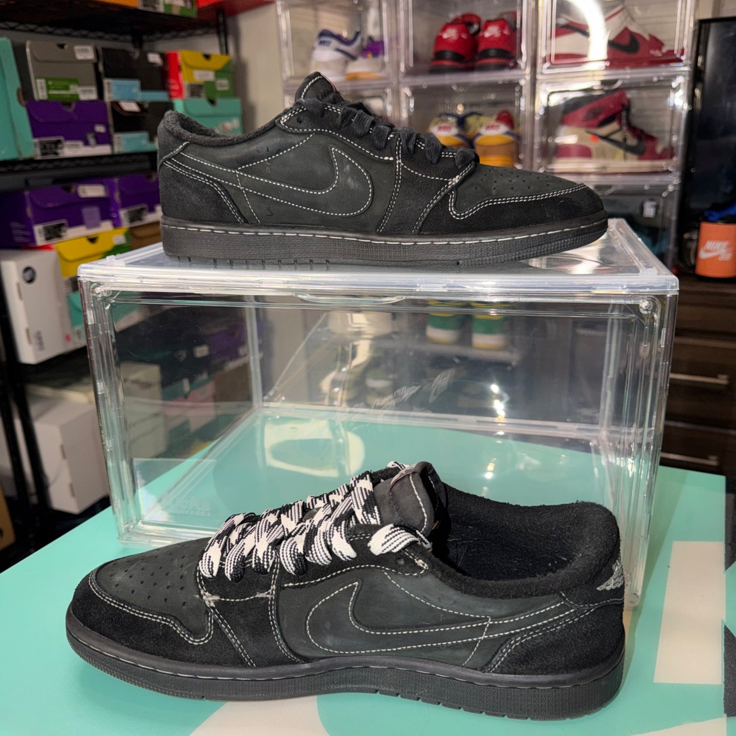 Air Jordan 1 Low OG SP x Travis Scott Black Phantom Sneakers Size 11