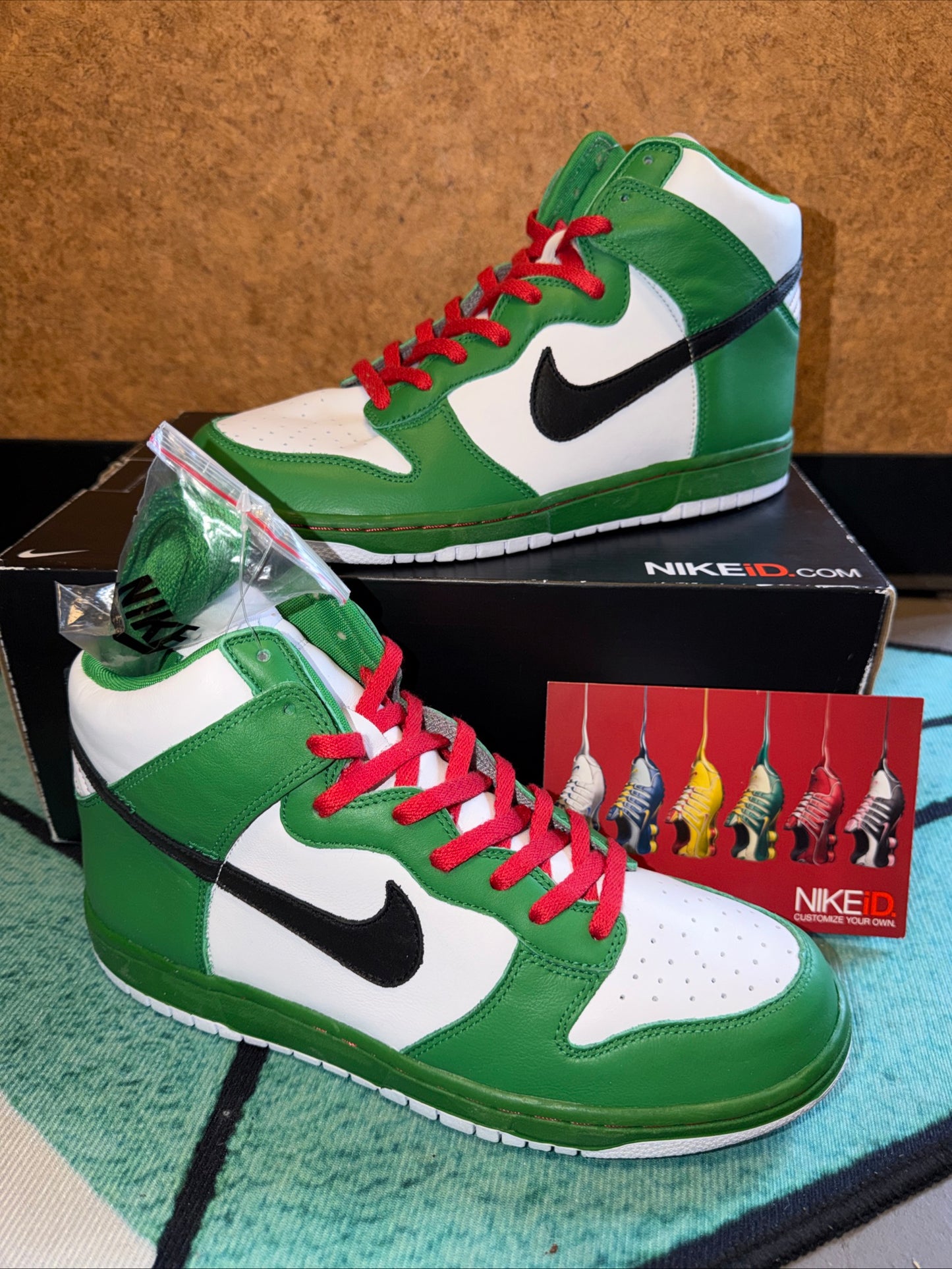 NEW DS - Size 10 - Nike Dunk High Id "Heineken"